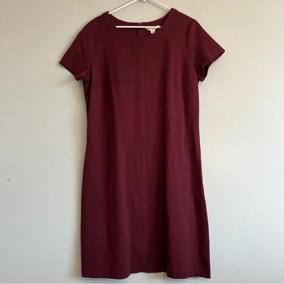 Brooks Brothers | Dresses | Brooks Brothers Cap Sleeve Midi Dress Sheath  Burgundy Sz Xl Office Casual Travel | Poshmark